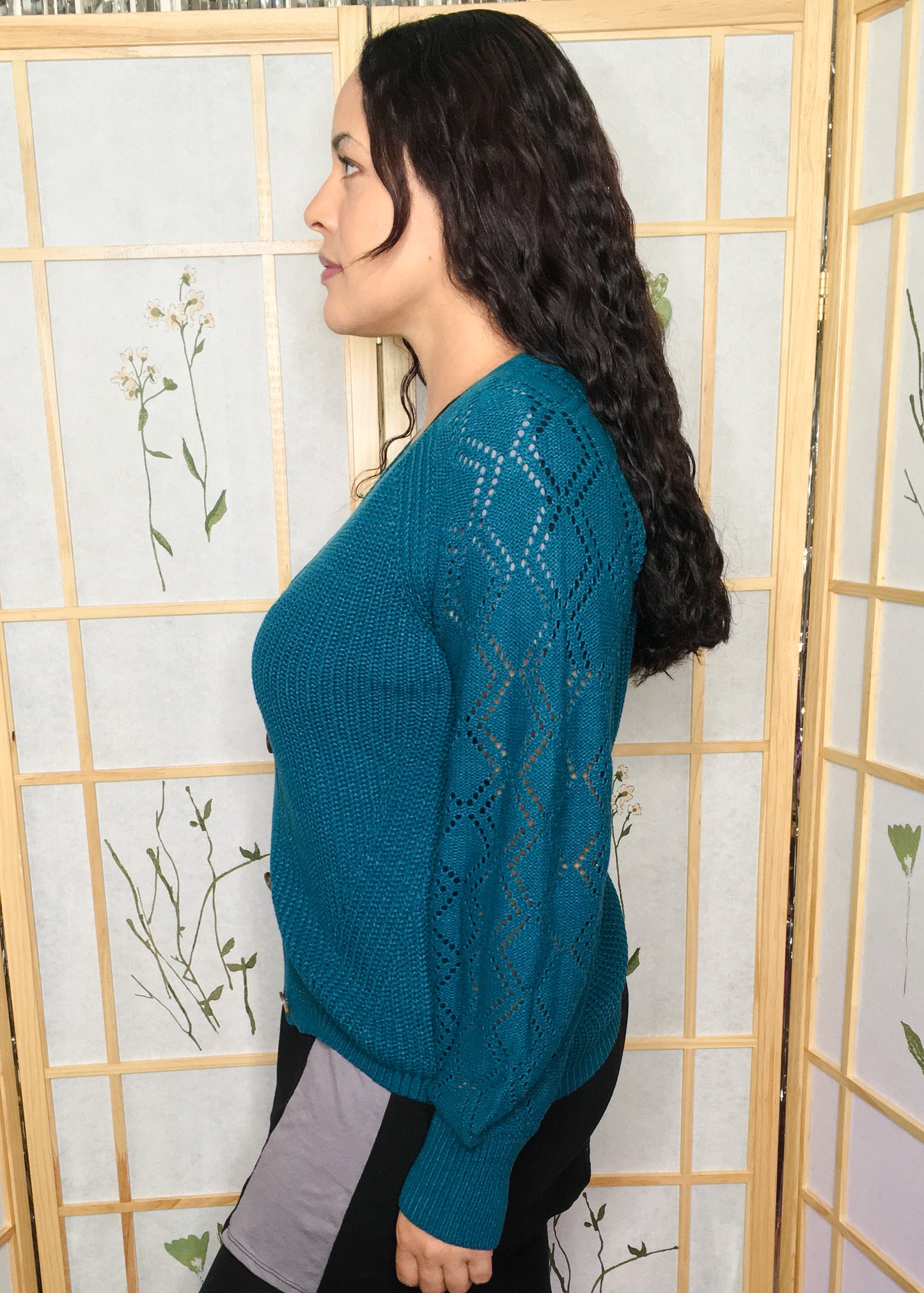 The Hyacinth- Balloon Sleeve Cardigan