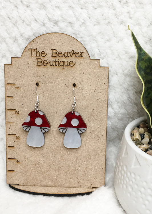 Mushroom Acrylic Earrings