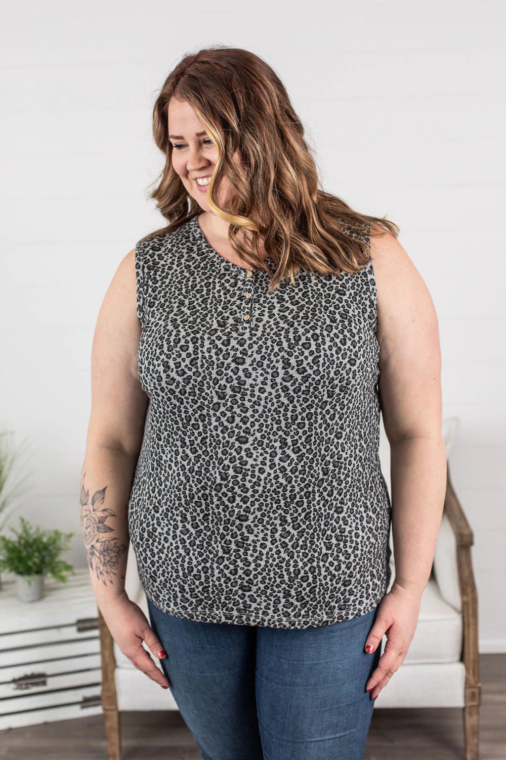 Agave Grey Leopard Tank