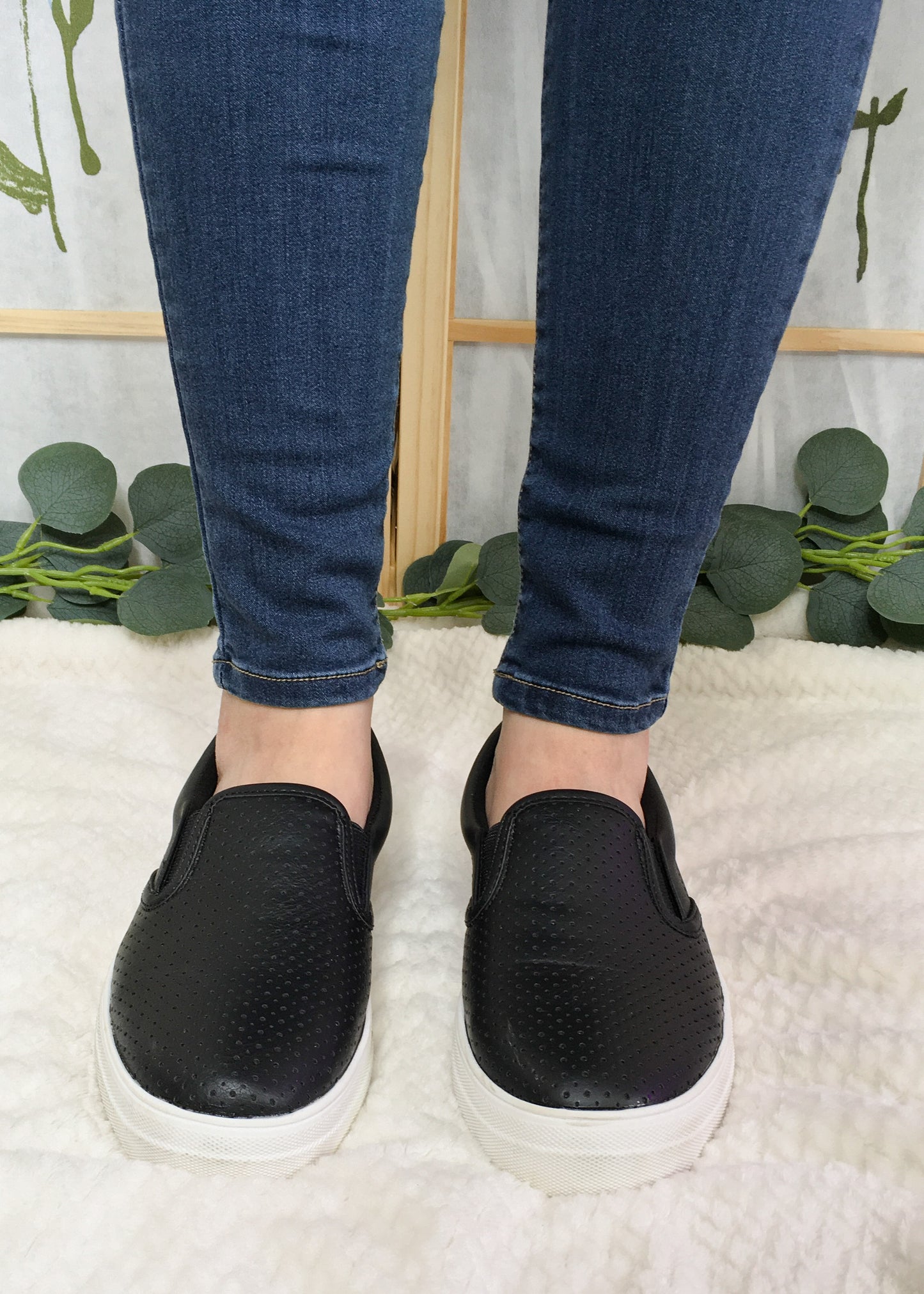 Black Perforated Sneakers