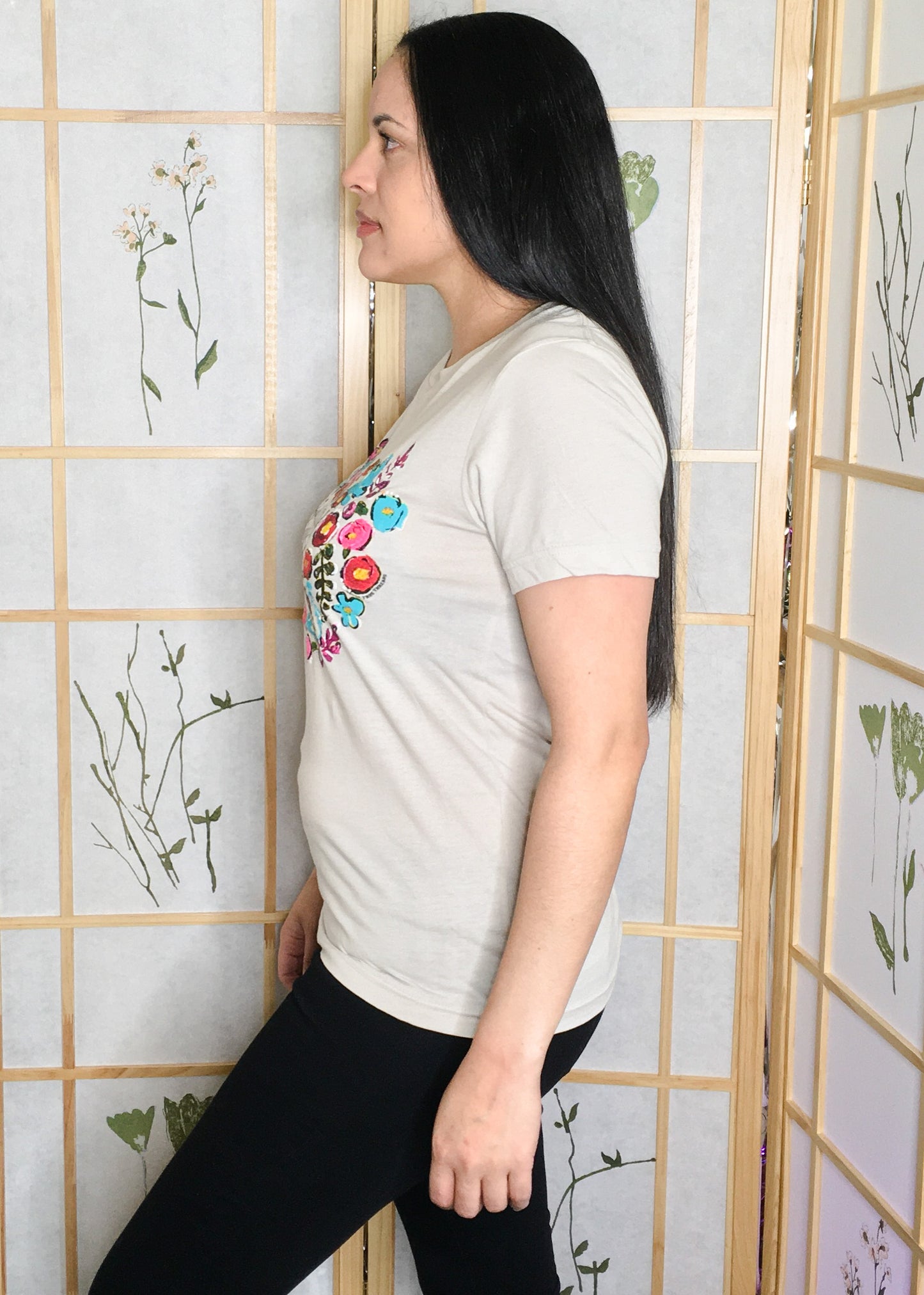 Be Happy Graphic Tee- Heather Dust