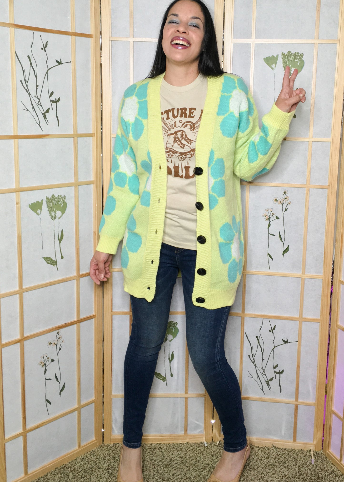 Witch Hazel Floral Sweater in Yellow