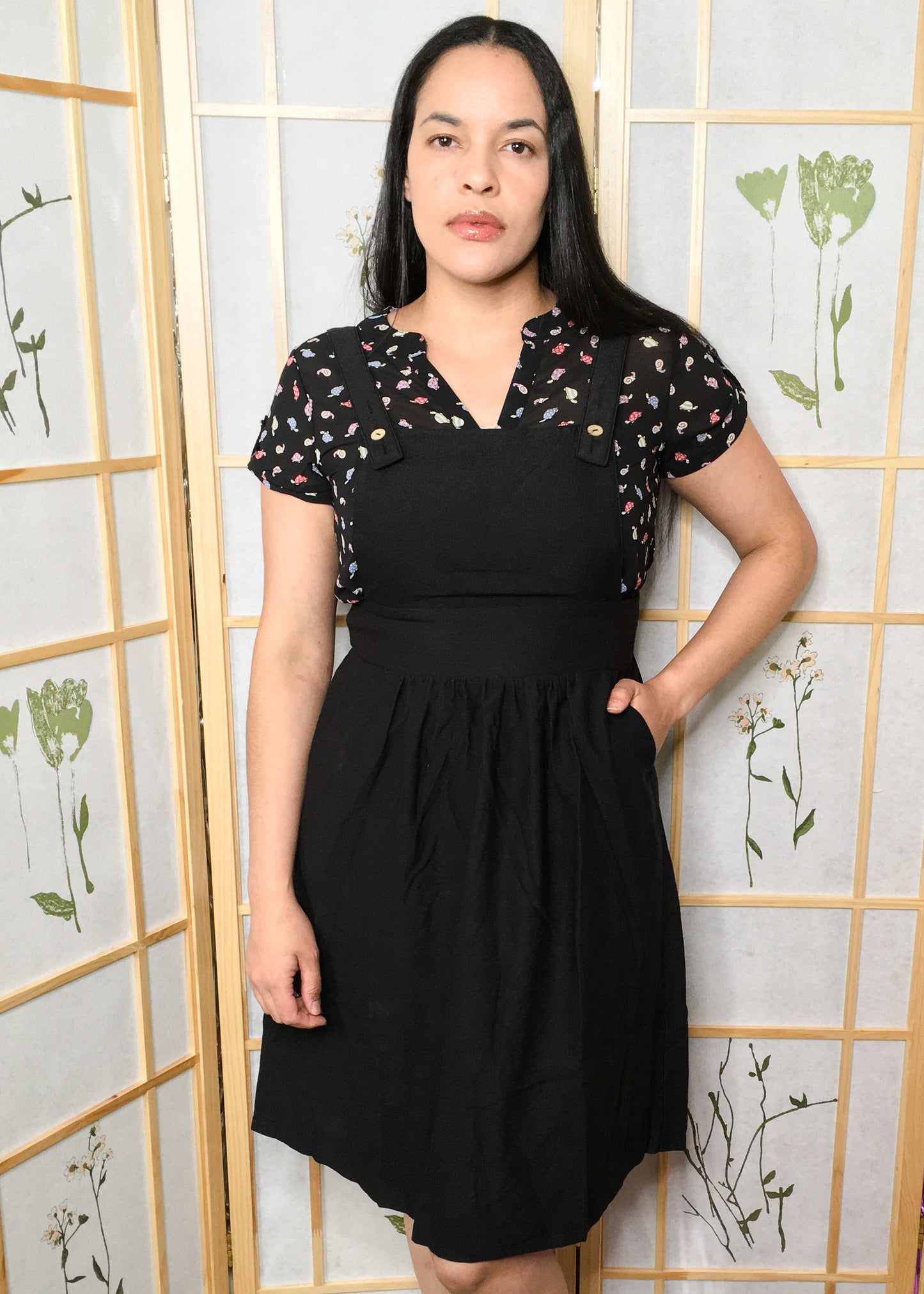 Black Barlow Overall Skirt