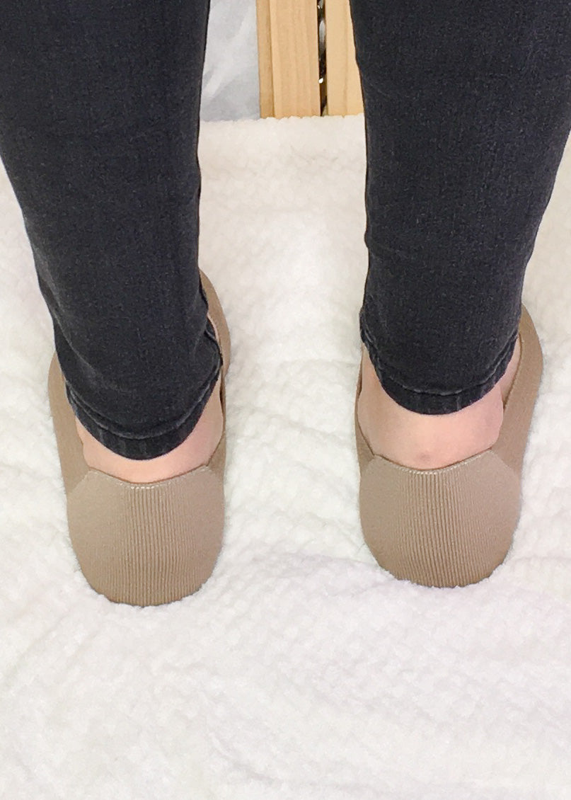 MIA Knit Dark Sand Pointy Flats