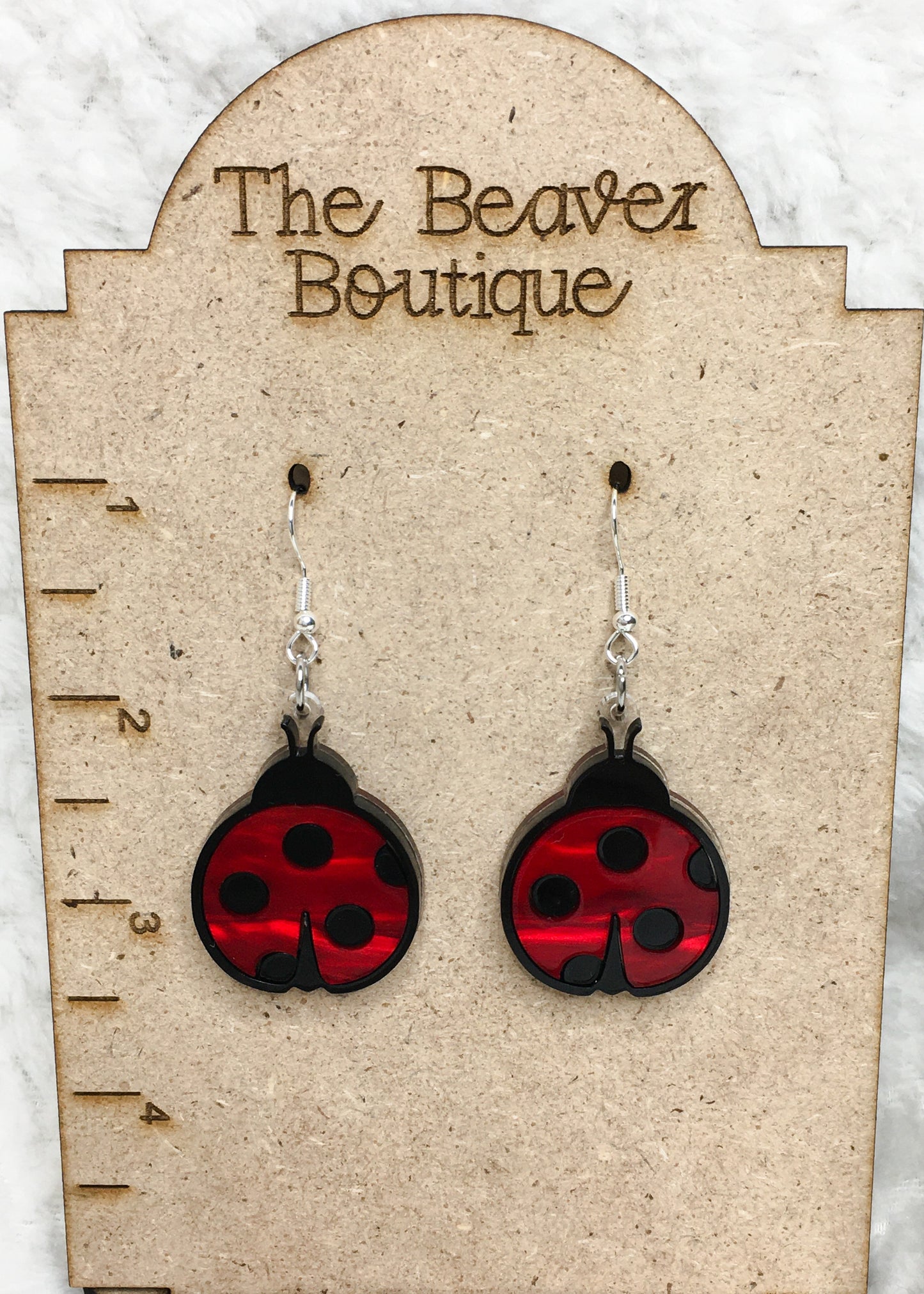 Ladybug Acrylic Earrings