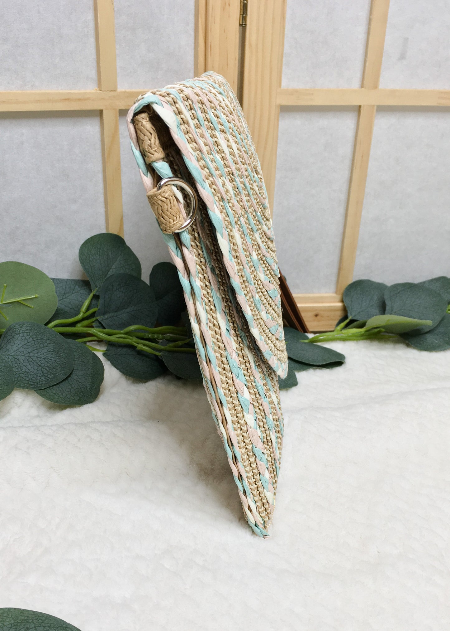 Woven Crossbody + Clutch Bag- Multi