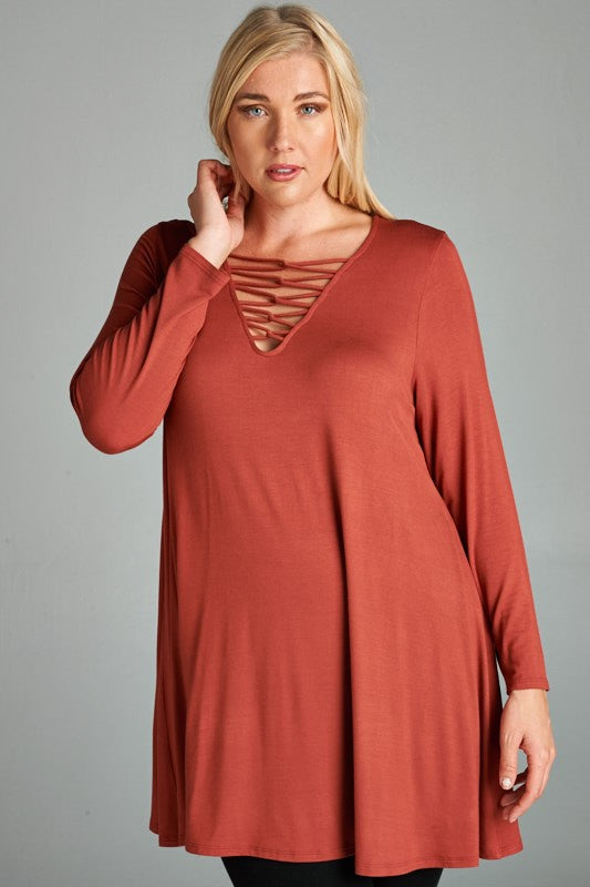 Marsala Tunic Top Reg+Plus