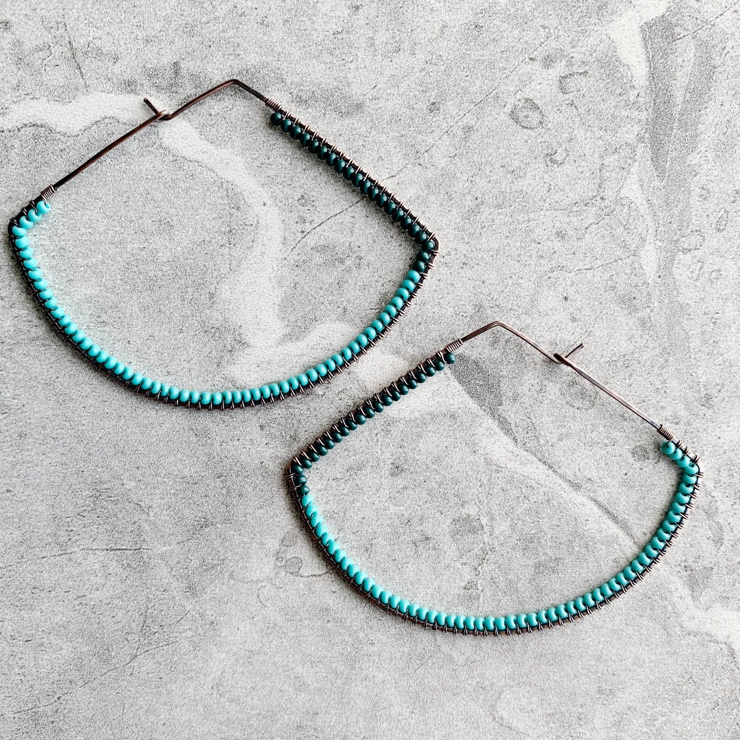 Pendulum Beaded Hoop Earrings