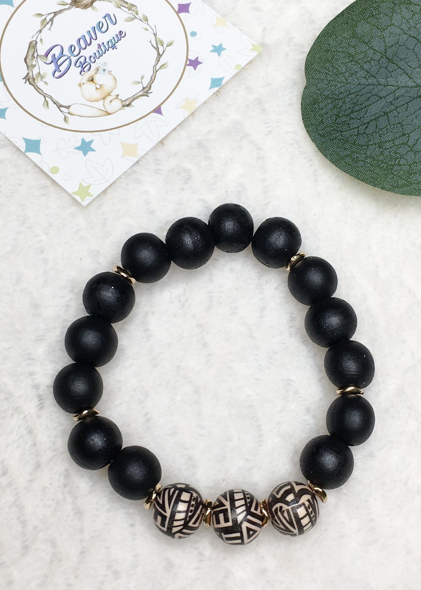 Wooden Bracelets: Black
