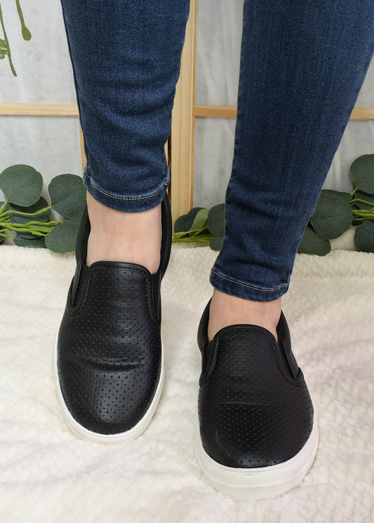 Black Perforated Sneakers