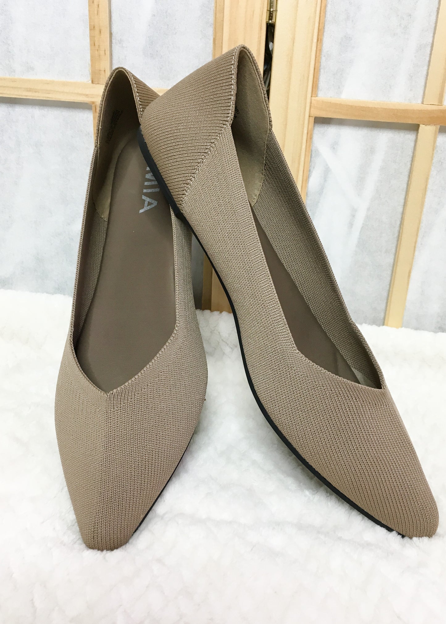 MIA Knit Dark Sand Pointy Flats