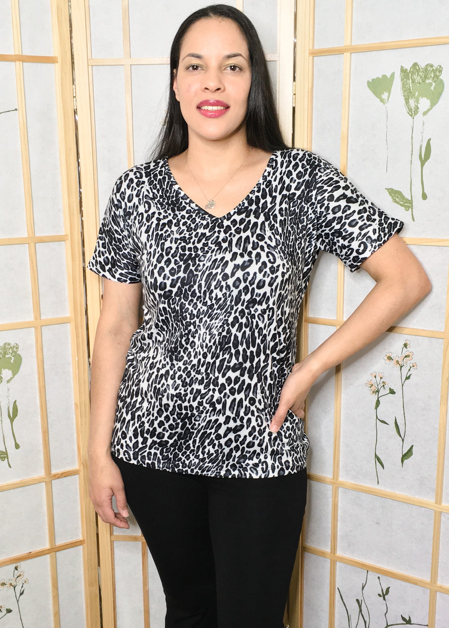 Plum Snow Leopard Tee