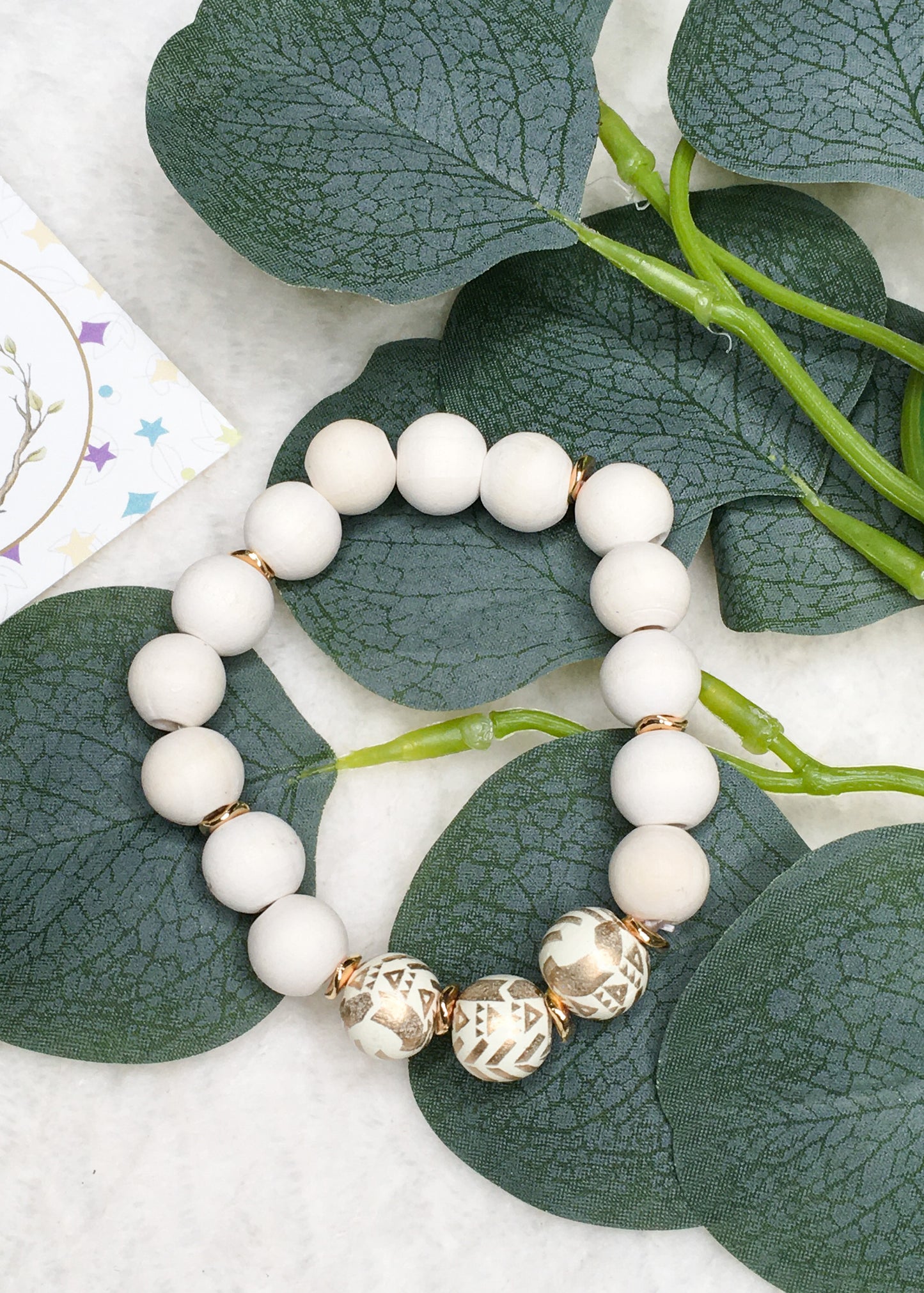 Wooden Bracelets: White