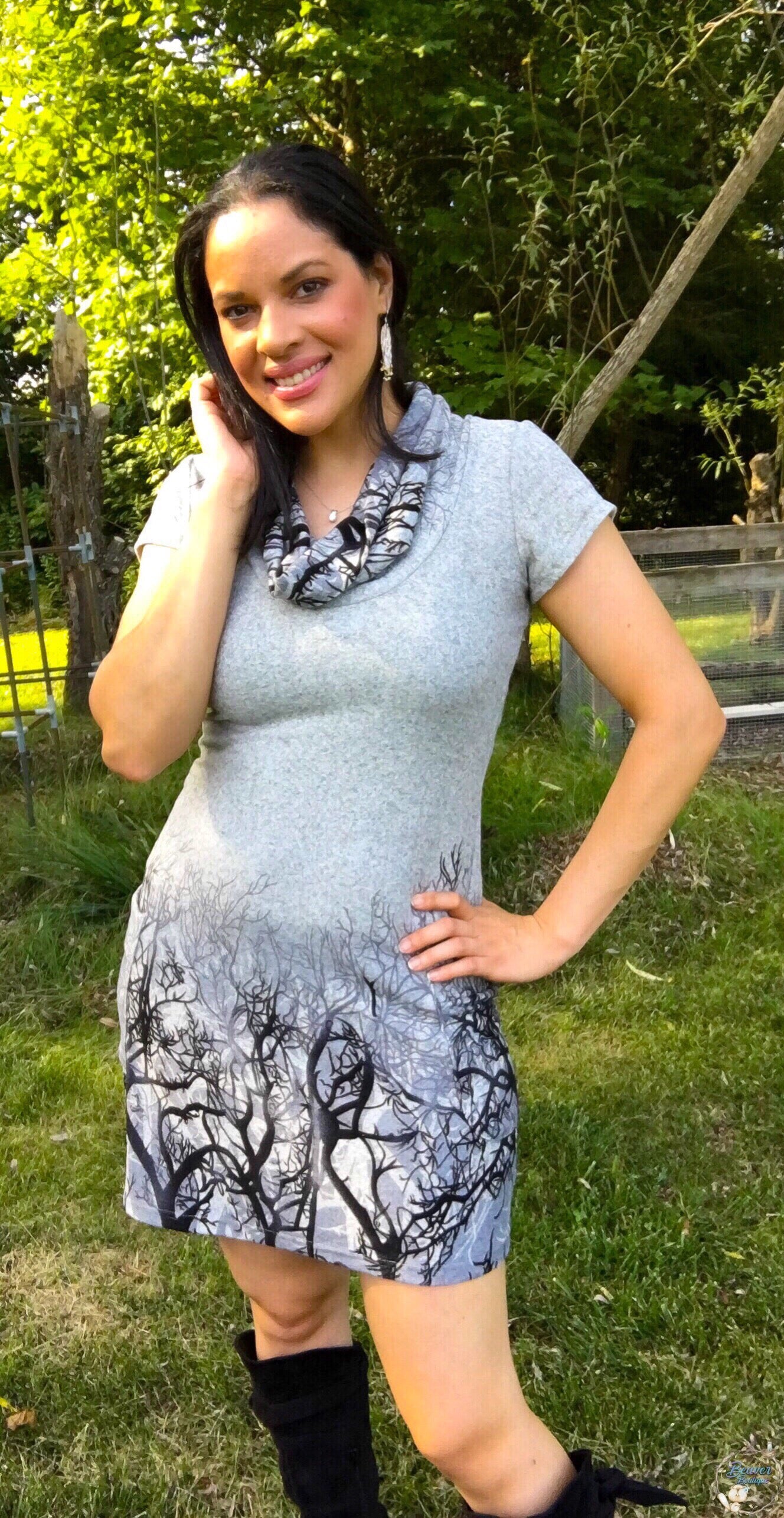 Winter Tree Cowl Dress