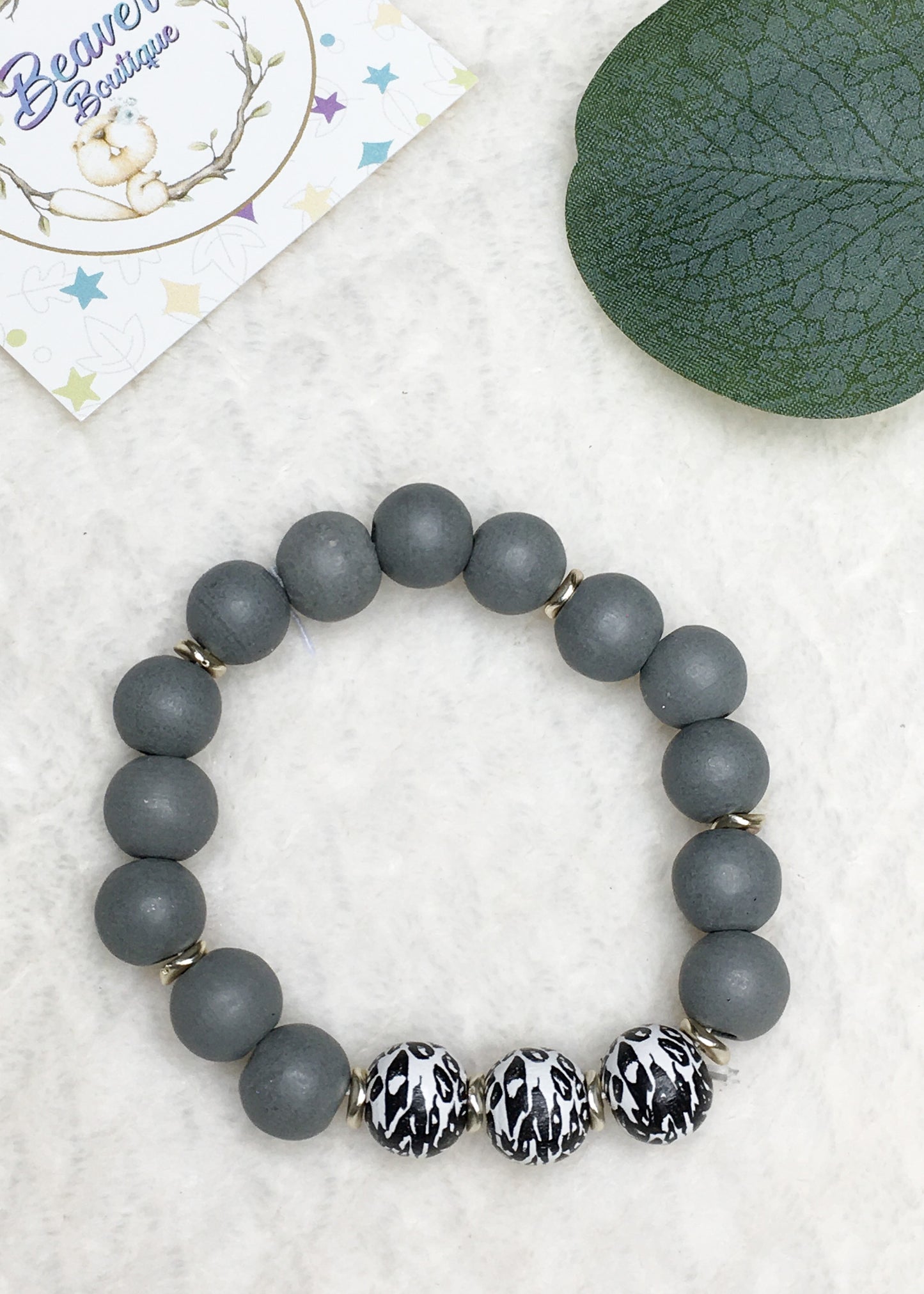 Wooden Bracelets: Grey