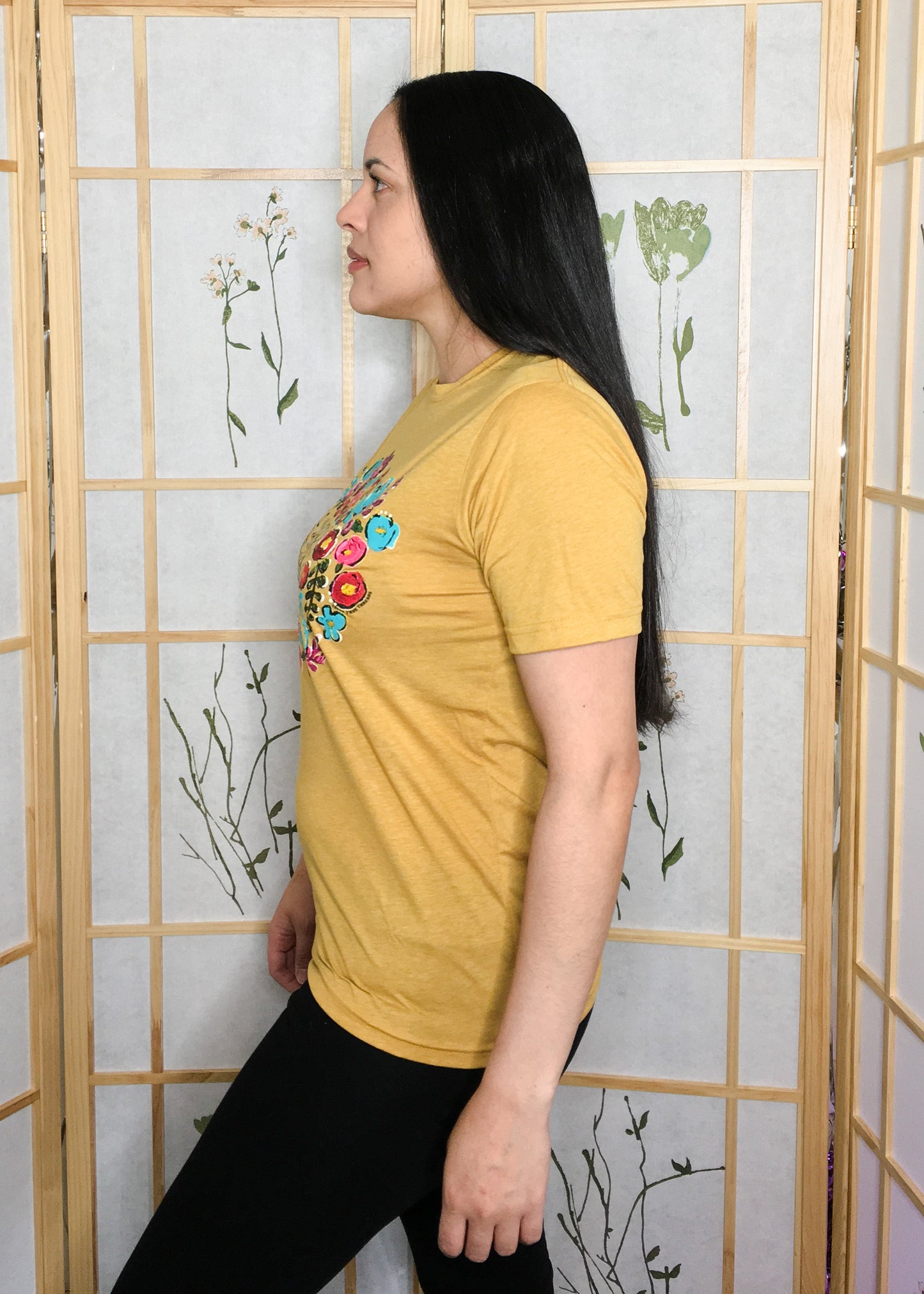 Be Happy Graphic Tee- Antique Gold