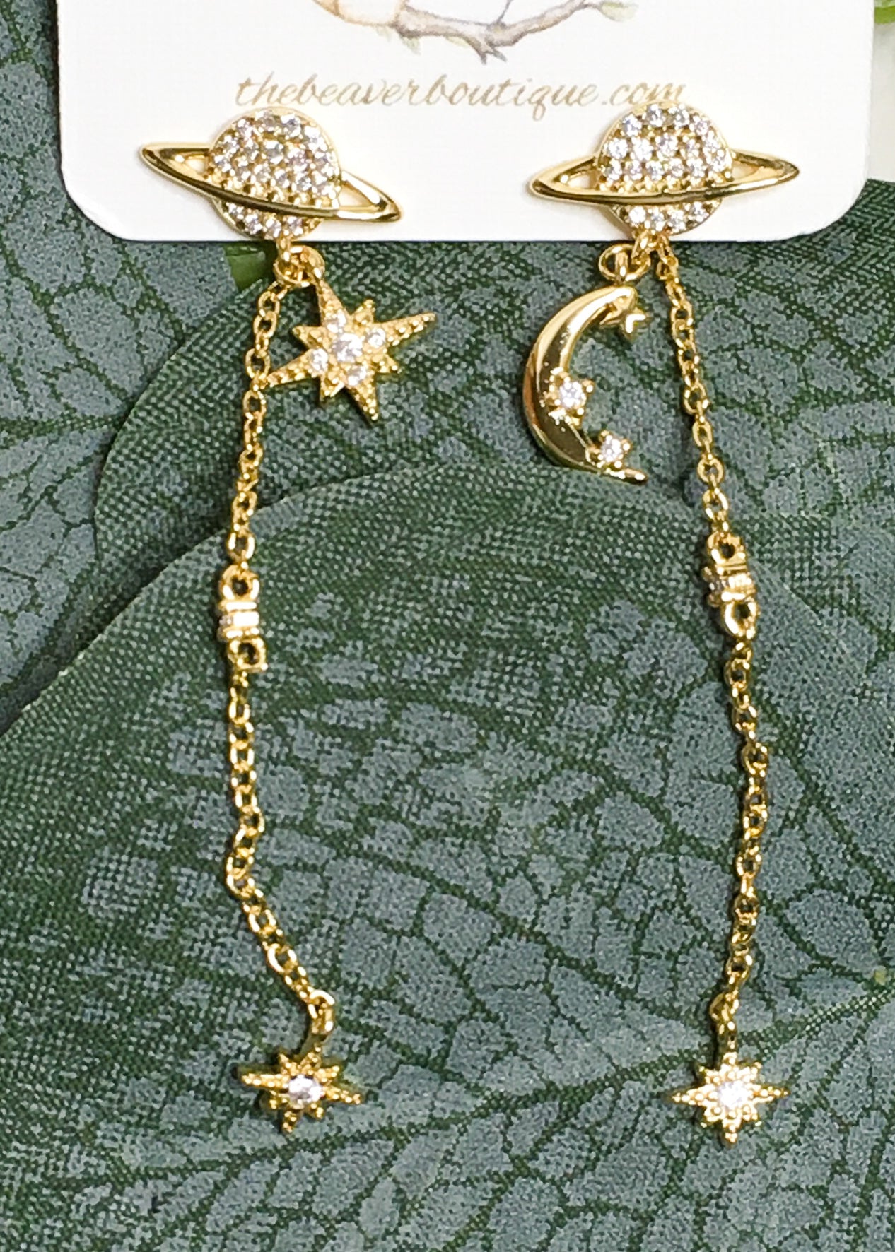 Saturn Earrings-Gold