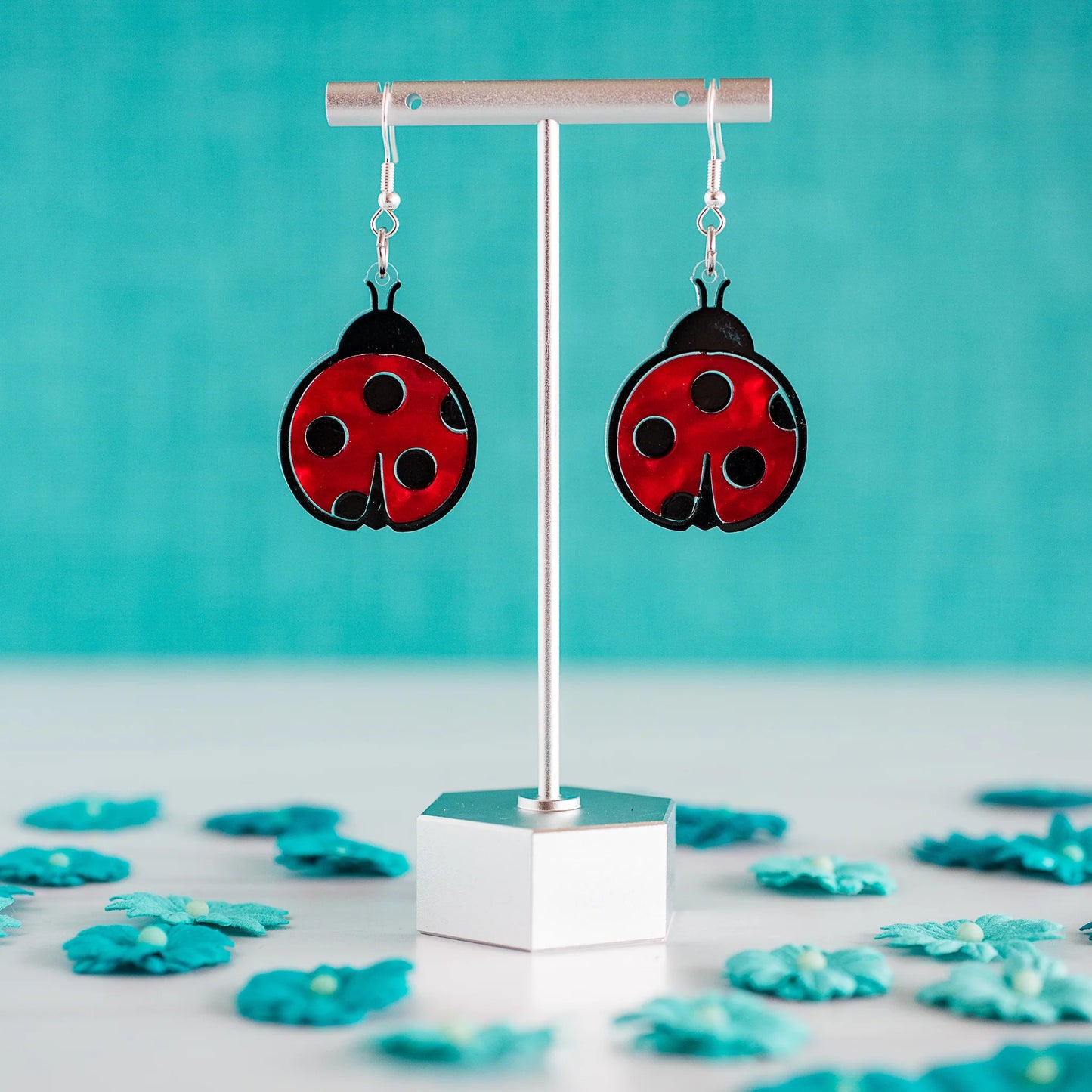 Ladybug Acrylic Earrings