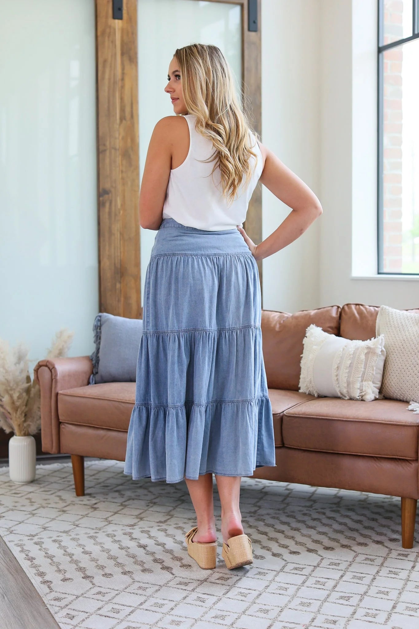 Denim Midi Skirt