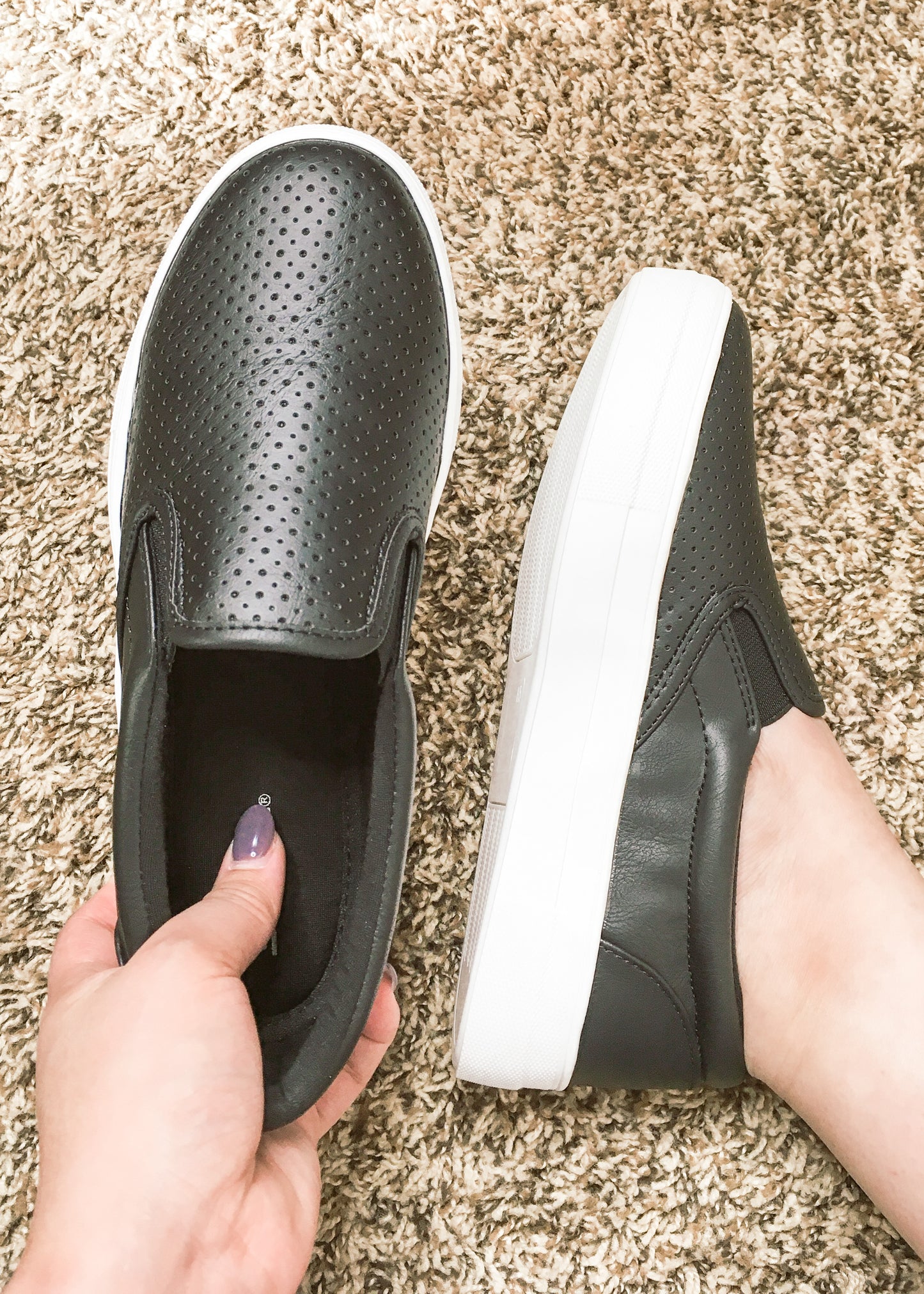 Black Perforated Sneakers