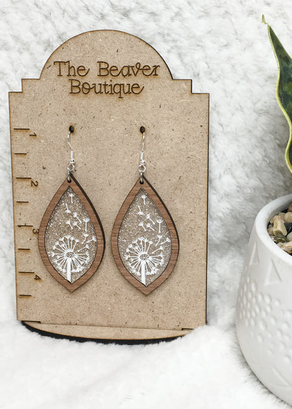 Dandelion Wood Earrings