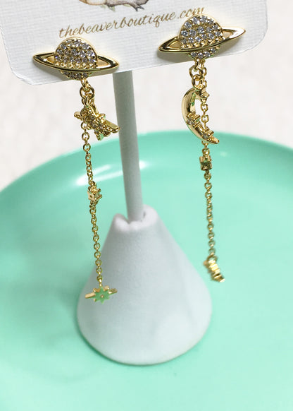 Saturn Earrings-Gold