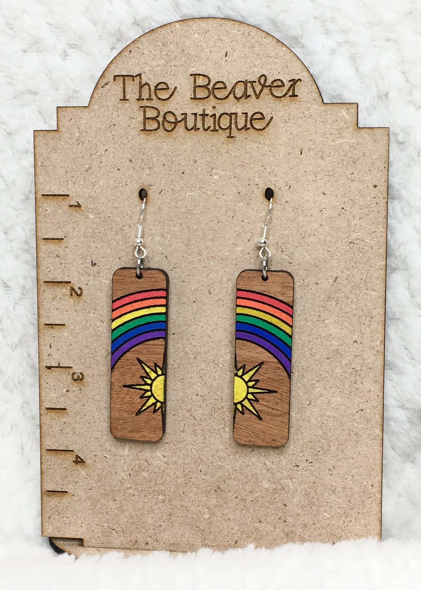 Rainbow and Sunshine Dangle Earrings