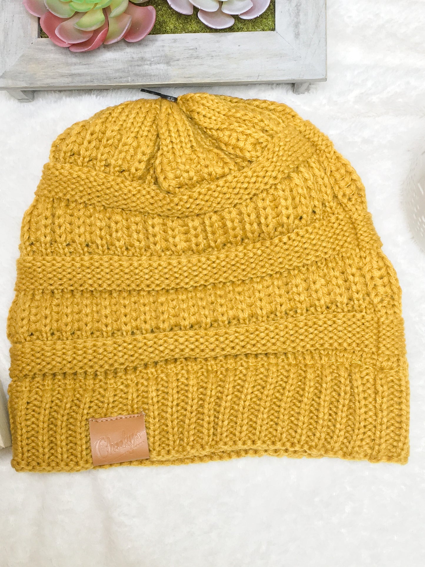 Mustard Cable Knit- Beanie